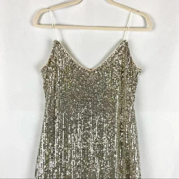 Sachin & Babi Odelle Sequin Midi Dress Cocktail Formal Party Gold Size 10 - Picture 8 of 10